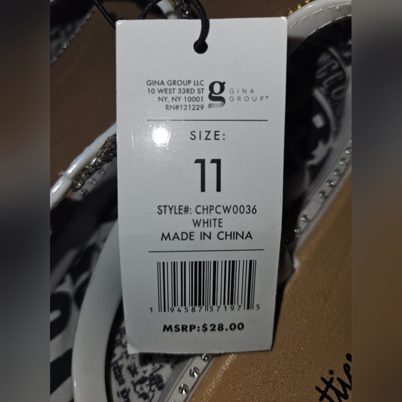 White Bedazzled Sandals Size 11 - Picture 3 of 3